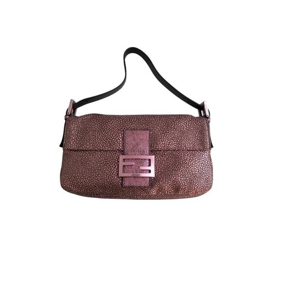 Fendi Handbags - Fendi Metallic Purple Baguette
